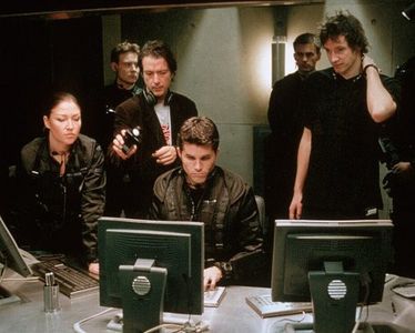 Paul W.S. Anderson, Liz May Brice, Martin Crewes, and David Johnson in Resident Evil (2002)