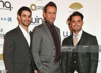 Juan Pablo Yepez, Jeremy Sheffield and Fabrizio Santino at the Winq Magazine Elton John Aids Foundation Charity Fundrais