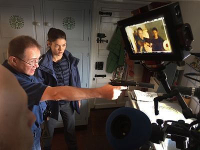 Jon East directing Olivia Ross on set for KILLING EVE (ep4 of season 1)