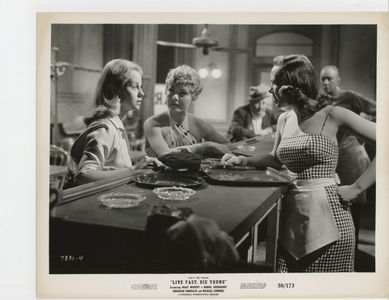 Norma Eberhardt, Peggy Maley, and Mary Murphy in Live Fast, Die Young (1958)