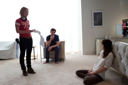 Dakota Johnson, Sam Taylor-Johnson, and Jamie Dornan in Fifty Shades of Grey (2015)
