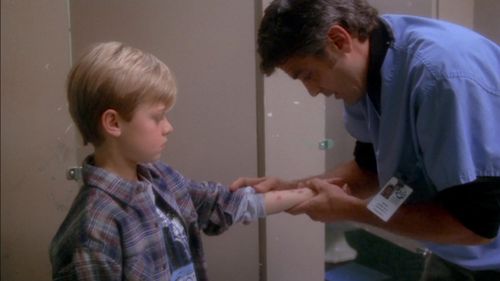 George Clooney and Devon Michael in ER (1994)