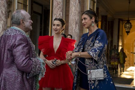 Jean-Christophe Bouvet, Kate Walsh, and Lily Collins in Emily in Paris (2020)