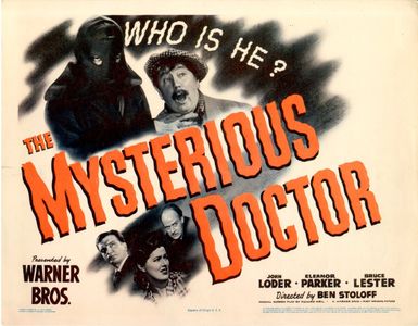 Forrester Harvey, Bruce Lester, John Loder, and Eleanor Parker in The Mysterious Doctor (1943)