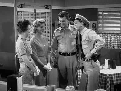 Gail Davis, Andy Griffith, Don Knotts, and Betty Lynn in The Andy Griffith Show (1960)