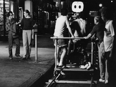 Woody Allen, Mariel Hemingway, and Gordon Willis in Manhattan (1979)