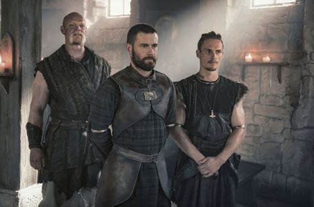 Magnus Samuelsson, Mark Rowley, and Arnas Fedaravicius in The Last Kingdom (2015)