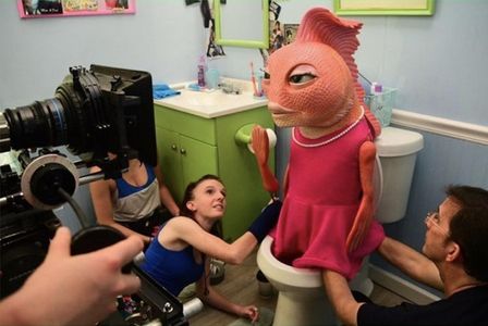 Kyra Gardner Directing (and Puppeteering) on the set of 
