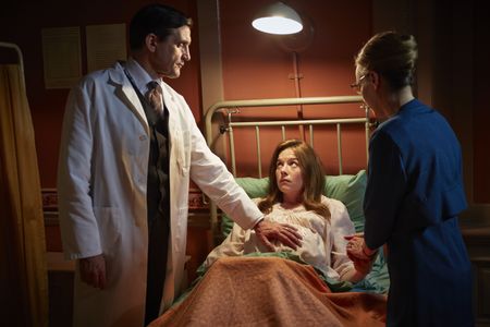 Stephen McGann, Laura Main, and Olivia Llewellyn in Call the Midwife (2012)