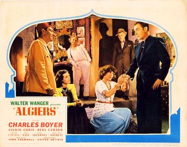 Charles Boyer, Hedy Lamarr, Charles D. Brown, Joseph Calleia, Sigrid Gurie, Ben Hall, and Joan Woodbury in Algiers (1938