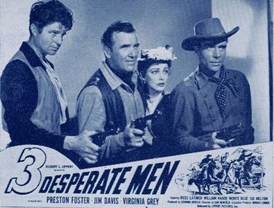 Jim Davis, Preston Foster, Virginia Grey, and Rory Mallinson in Three Desperate Men (1951)