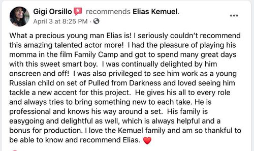 Comment from actress Gigi Orsillo.