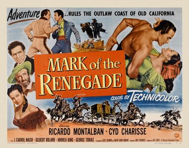 Ricardo Montalban, Cyd Charisse, Andrea King, J. Carrol Naish, Gilbert Roland, and George Tobias in The Mark of the Rene