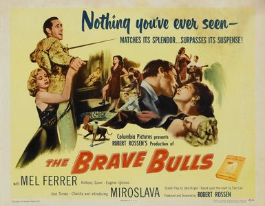 Mel Ferrer, Charlita, and Miroslava in The Brave Bulls (1951)