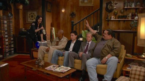 Neil Patrick Harris, Carla Toutz, Josh Radnor, Pedro Miguel Arce, and Mark Edward Smith in How I Met Your Mother (2005)