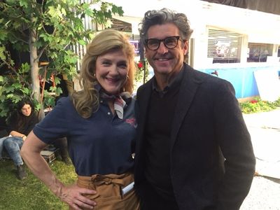 With Patrick Dempsey on the set of The Truth About the Harry Quebert Affair.