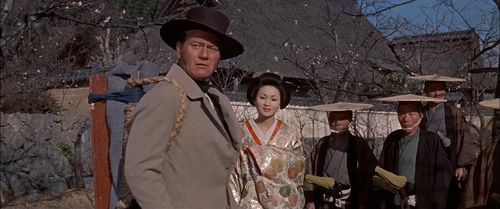 John Wayne and Eiko Ando in The Barbarian and the Geisha (1958)