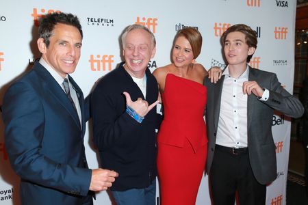 Ben Stiller, Jenna Fischer, Mike White, and Austin Abrams at an event for Brad's Status (2017)