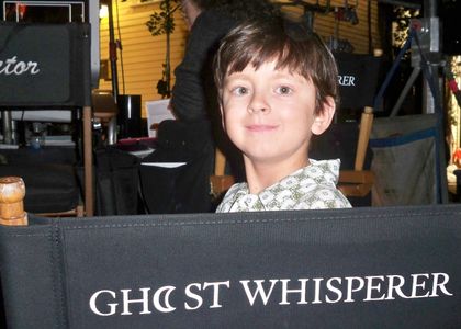 Connor Gibbs on the set of Ghost Whisperer
