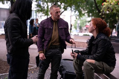 Georges St-Pierre, Desmond Chiam, and Erin Kellyman in The Falcon and the Winter Soldier (2021)