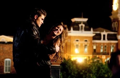 Kayla Ewell and Paul Wesley in The Vampire Diaries (2009)
