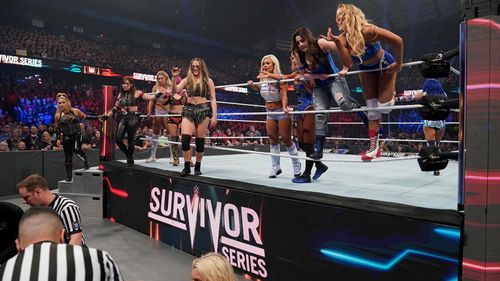 Natalya Neidhart, Nicola Glencross, Kairi Hôjô, Sarah Bridges, and Macey Estrella in WWE Survivor Series (2019)