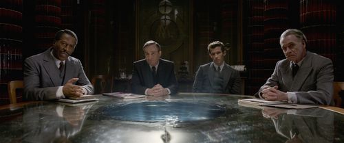 Cornell John, Derek Riddell, Wolf Roth, and Callum Turner in Fantastic Beasts: The Crimes of Grindelwald (2018)