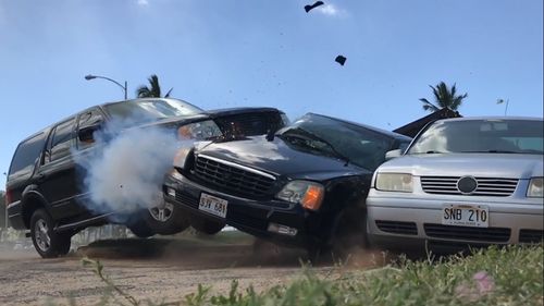Crashing it up on Hawaii Five-0