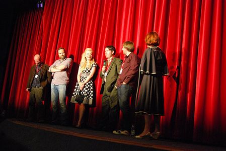 Vivien with Colin Edwards, Greg Hemphill, Innes Smith, Kahl Henderson and Hannah McGill at the Q&A of World Premiere of 