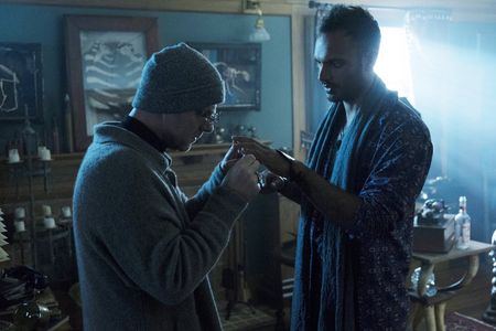 Brían F. O'Byrne and Arjun Gupta in The Magicians (2015)