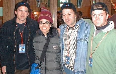 Cabot Orton, actress Janeane Garofalo, Keith Spiegel, and Justin Henry at the Sundance Film Festival