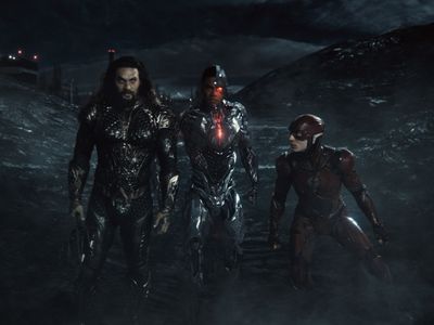 Jason Momoa, Ezra Miller, and Ray Fisher in Zack Snyder's Justice League (2021)