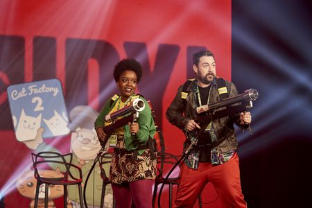 Nick Helm and Lolly Adefope in Loaded (2017)