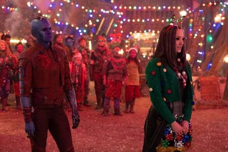 Karen Gillan and Pom Klementieff in The Guardians of the Galaxy: Holiday Special (2022)