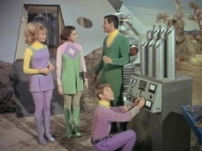 Angela Cartwright, Mark Goddard, Marta Kristen, and Bill Mumy in Lost in Space (1965)