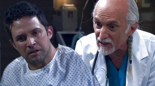 As Dr Wilhelm Rolf with Brandon Barash as Stefan (Days of Our Lives)