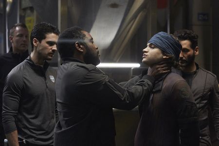 Cas Anvar, Chad L. Coleman, Steven Strait, and Andrew Rotilio in The Expanse (2015)