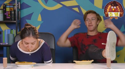 Troy Glass and Tori Vasquez in People vs. Food (2014)