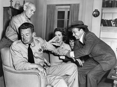 Frank Sinatra, Sterling Hayden, Kim Charney, Nancy Gates, and James Gleason in Suddenly (1954)
