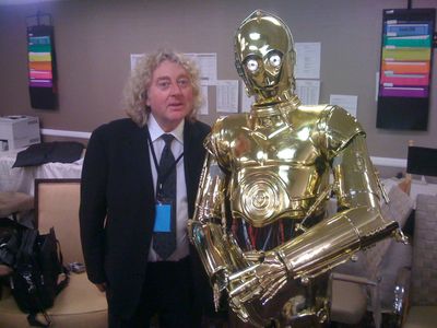 With C3PO at American Cinematheque taping, 2008 honoring his Star wars co star Samuel L.Jackson