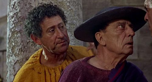 Buster Keaton, Jack Gilford, and Zero Mostel in A Funny Thing Happened on the Way to the Forum (1966)