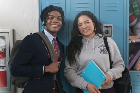 BTS of Samuel-Taylor and Tiana Le on set of Big Shot