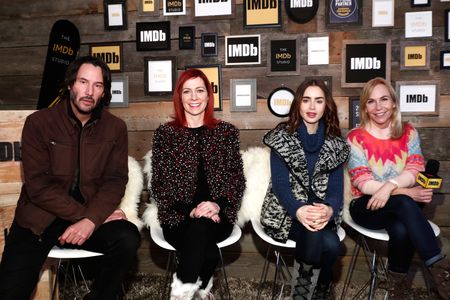 Keanu Reeves, Marti Noxon, Carrie Preston, and Lily Collins