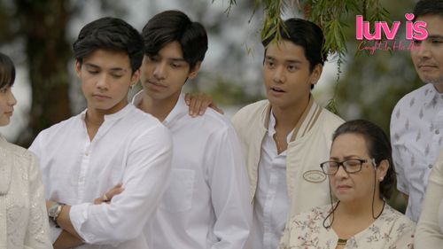 Boom Labrusca, Michael Sager, Sean Lucas, Debraliz, and Raheel Bhyria in Luv Is: Caught in His Arms (2023)