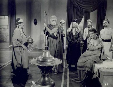 Eduard Franz, John Hoyt, George Nader, and John Shelton in Sins of Jezebel (1953)