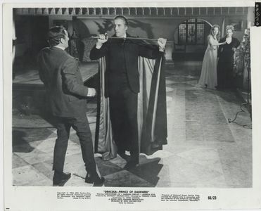 Christopher Lee, Suzan Farmer, Francis Matthews, and Barbara Shelley in Dracula: Prince of Darkness (1966)