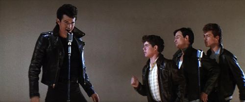 Christopher McDonald, Peter Frechette, Leif Green, and Adrian Zmed in Grease 2 (1982)