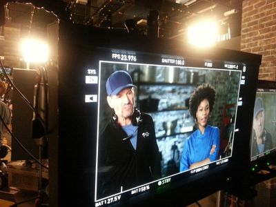 Time Warner Commercial shot with Bobby Flay and Super Bowl winning NFL coach, Coach Cowher