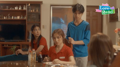 Kyline Alcantara, Therese Malvar, and Marco Masa in Luv Is: Love at First Read (2023)