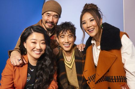 Ally Maki, Randall Park, Justin H. Min, and Sherry Cola at an event for Shortcomings (2023)